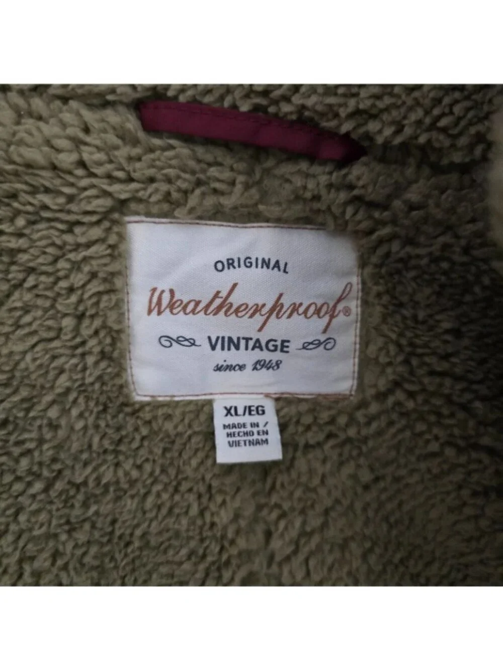 Weatherproof Vintage Quilted Jacket Puffer Fleece Lined Women XL Maroon Zip Up